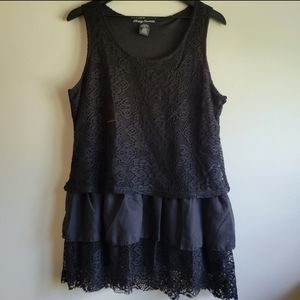 Simply Irresistible|Black Tiered Lace Tank